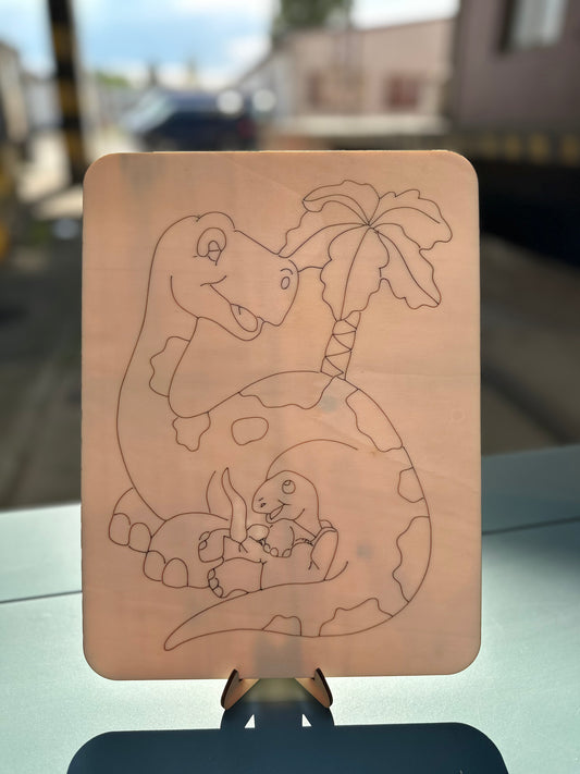 Omalovánka dinosauří rodinka🦕 + stojánek