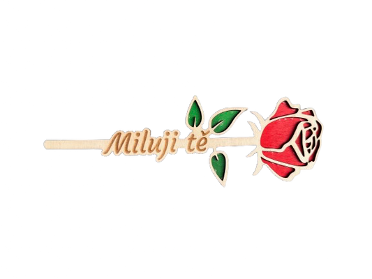 Dřevěná růže Miluji tě