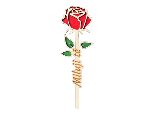 Dřevěná růže Miluji tě