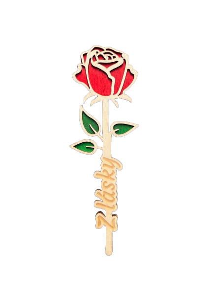 Dřevěná růže Z lásky