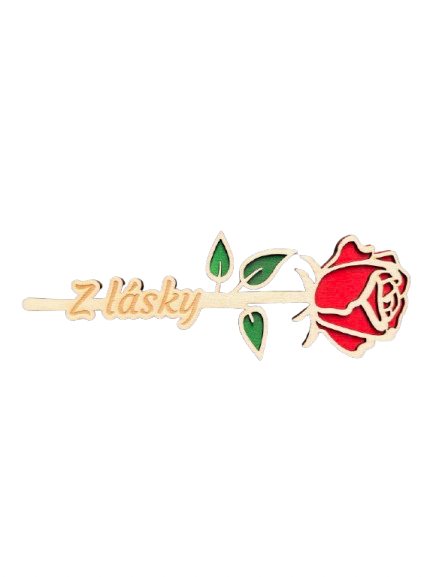 Dřevěná růže Z lásky