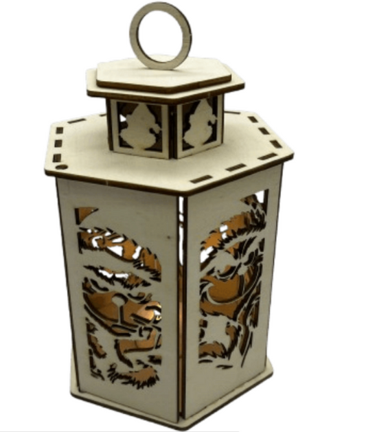 Dřevěná lucerna s motivem Grinche