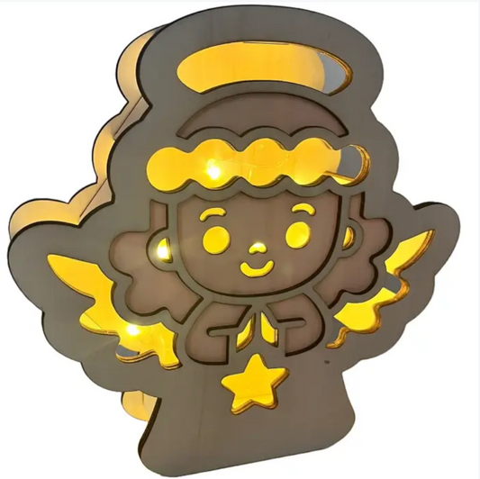 Dřevěný svíticí anděl