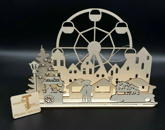 Vánoční vesnička s ruským kolem