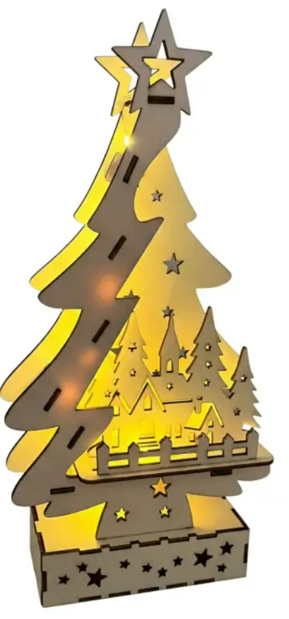 Svíticí stromeček s vesničkou