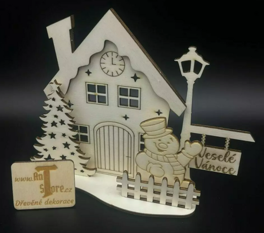 Domeček se sněhulákem – Veselé Vánoce