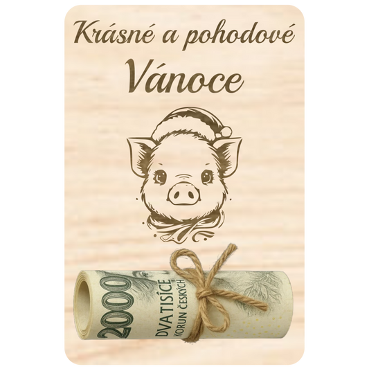 Destička na peníze – Vánoční prasátko