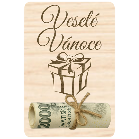 Destička na peníze – Veselé Vánoce