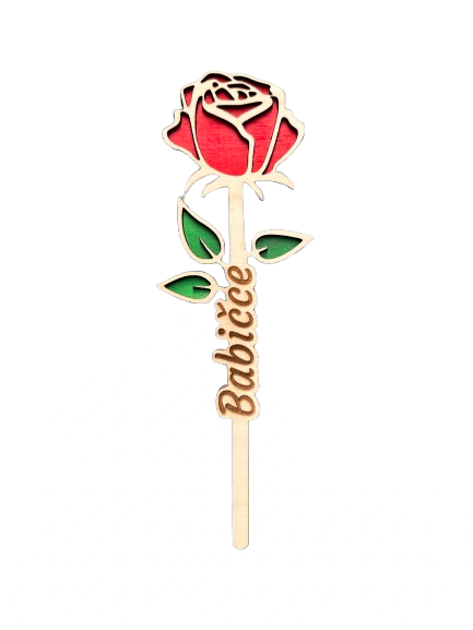 Dřevěná růže Babičce