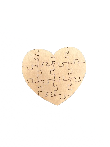 Dřevěné puzzle srdce
