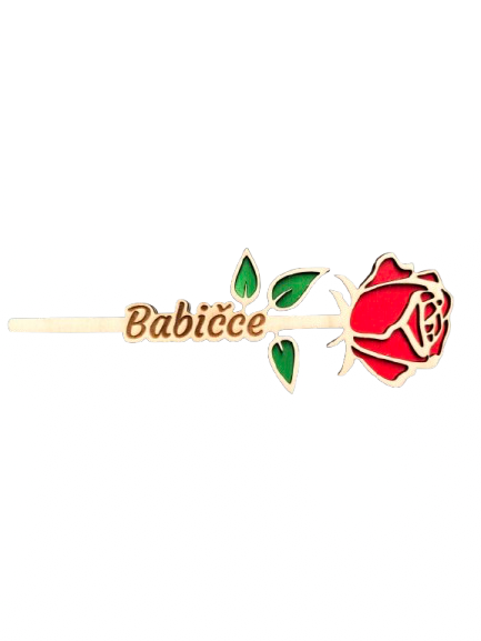 Dřevěná růže Babičce