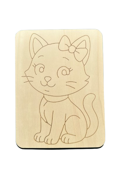 Omalovánka kočka s mašlí 😸🎀 + stojánek